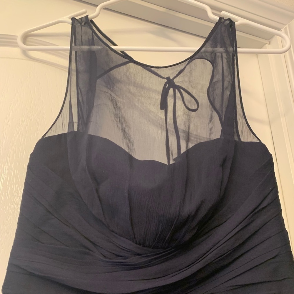 Amsale Illusion Yoke Crinkled Silk Chiffon Gown size 8 - Picture 12 of 16